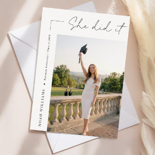Carte Postale Faire-part de remise de diplôme avec ruban noir et