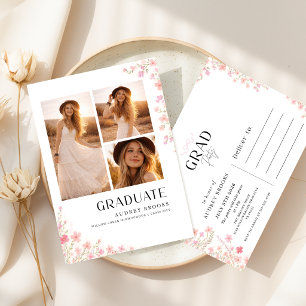 Carte Postale Faire-part de remise de diplôme Collage photo avec