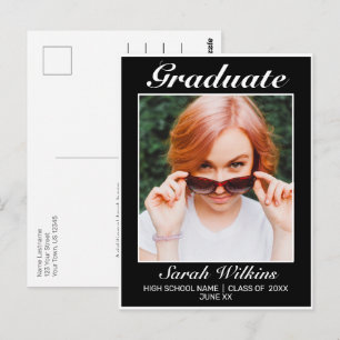 Carte Postale Faire-part de remise de diplôme minimaliste modern