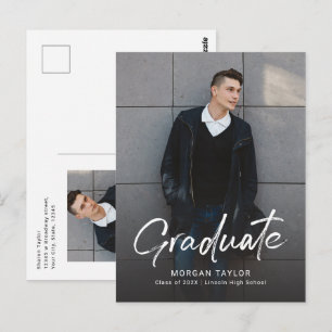 Carte Postale Faire-part de remise de diplôme photo décontracté 