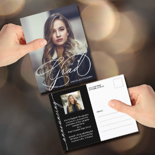 Carte Postale Faire-part de remise des diplômes avec photo de pr