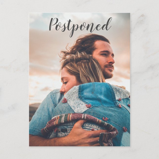 Carte Postale Faire-part de report Mariage photo (Devant)