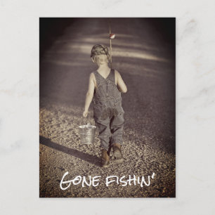 Carte postale Faire-part de retraite de pêche