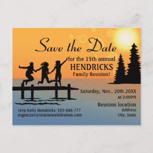 Carte postale Faire-part de réunion de famille cré