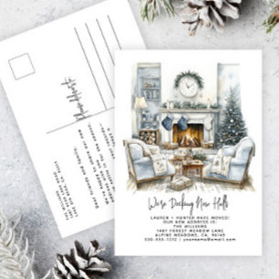 Carte Postale Faire-part Deck New Halls Elégant Aquarelle vacances