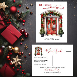 Carte Postale Faire-part Deck New Halls New Home Red Door Holiday Moving
