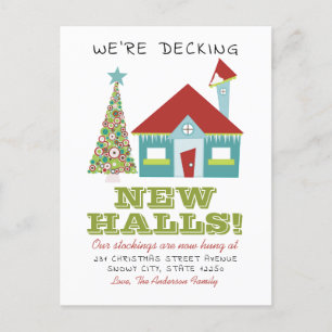 Carte Postale Faire-part Deck Nouvelles Halls Maison de Noël Vacances Démén