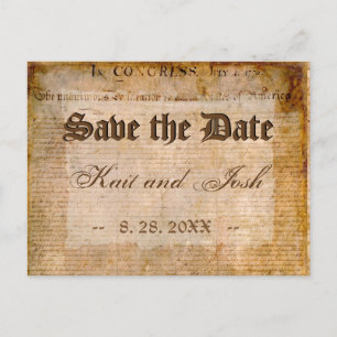 Carte Postale Faire-part Déclaration d'indépendance des États-Unis Parchemi