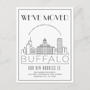 Carte Postale Faire-part Déco moderne de Buffalo Skyline   Changement d'adr