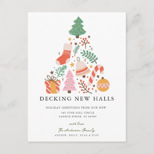 Carte Postale Faire-part Décoration de nouveaux halls Noël Déplacement