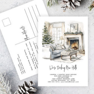 Carte Postale Faire-part Décoration de nouvelles salles Arbre de Noël éléga