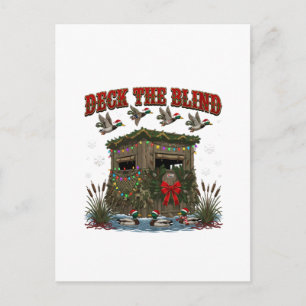 Carte Postale Faire-part Décorer l'abri de chasse camouflé pour canards ave