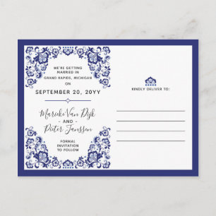 Carte Postale Faire-part Delfts Blauw   Photos de Save The Date de Delft Bl
