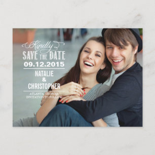 Carte Postale Faire-part Demande de Charme Mariage Enregistrer La Date - Bl