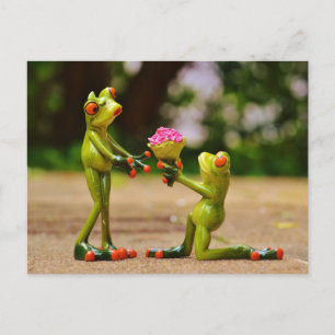 Carte Postale Faire-part Demande en mariage de grenouille