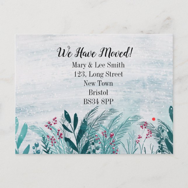 Carte Postale Faire-part Déménagement à l'étranger changement d'adresse, (Devant)