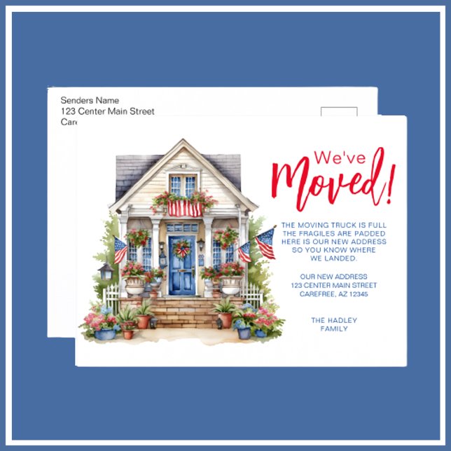 Carte Postale Faire-part Déménagement de Famille Saison Estivale (Créateur téléchargé)