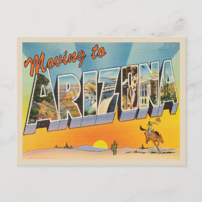 Carte Postale Faire-part Déménagement en Arizona Vintage Changement d'adres (Devant)