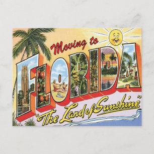 Carte Postale Faire-part Déménagement en Floride Changement d'adresse vinta