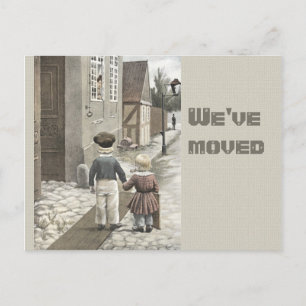 Carte Postale Faire-part Déménagement Nouveau foyer Enfants Vintages CC0084
