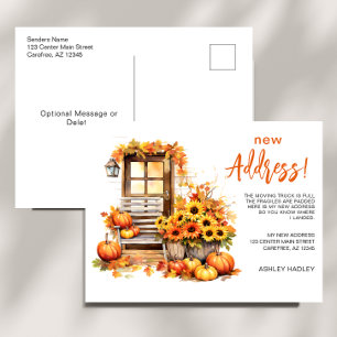 Carte Postale Faire-part Déménagement Nouvelle Adresse Automne