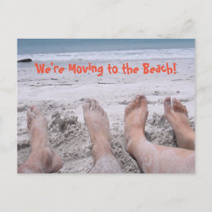 Carte Postale Faire-part Déménager à la plage drôle de changement d'adresse