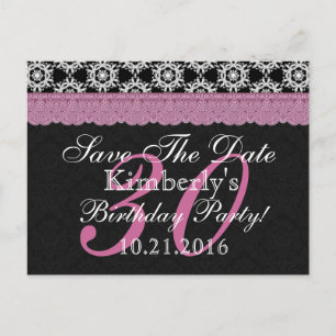 Carte Postale Faire-part Dentelle antique Enregistrer la date Anniversaire 