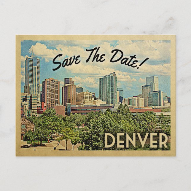 Carte Postale Faire-part Denver Enregistrer La Date Colorado (Devant)