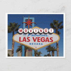 Carte Postale Faire-part Déplacement à Las Vegas avec le signe classique