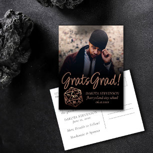 Carte Postale Faire-part Dés RPG Copper Tabletop Gamer Photo Graduation