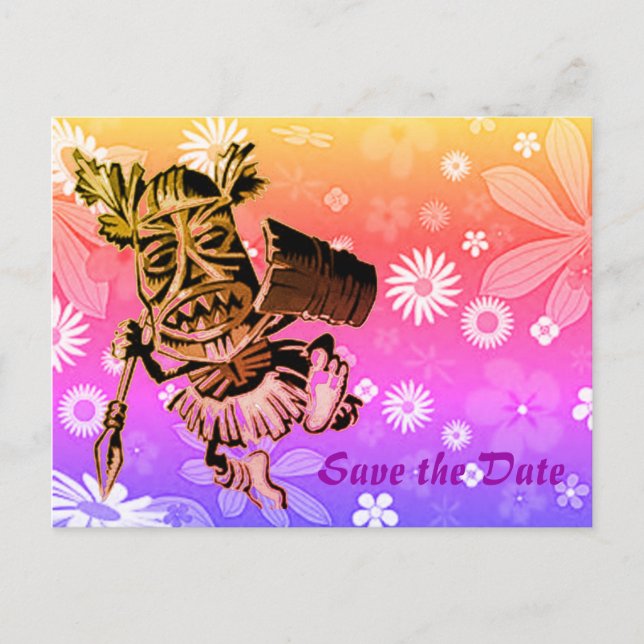 Carte Postale Faire-part Design hawaïen (Devant)