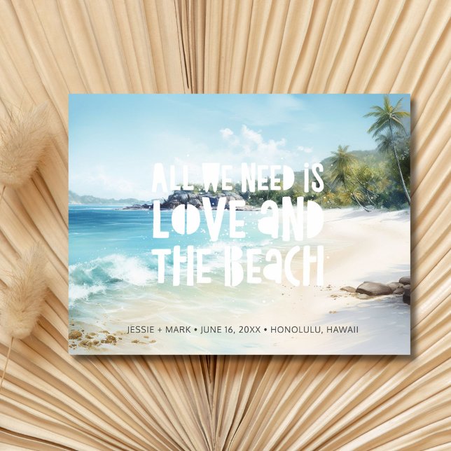Carte Postale Faire-part Destination Beach Wedding Enregistrer la date (Destination Beach Wedding Save the Date)