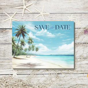 Carte Postale Faire-part Destination Beach Wedding Enregistrer la date
