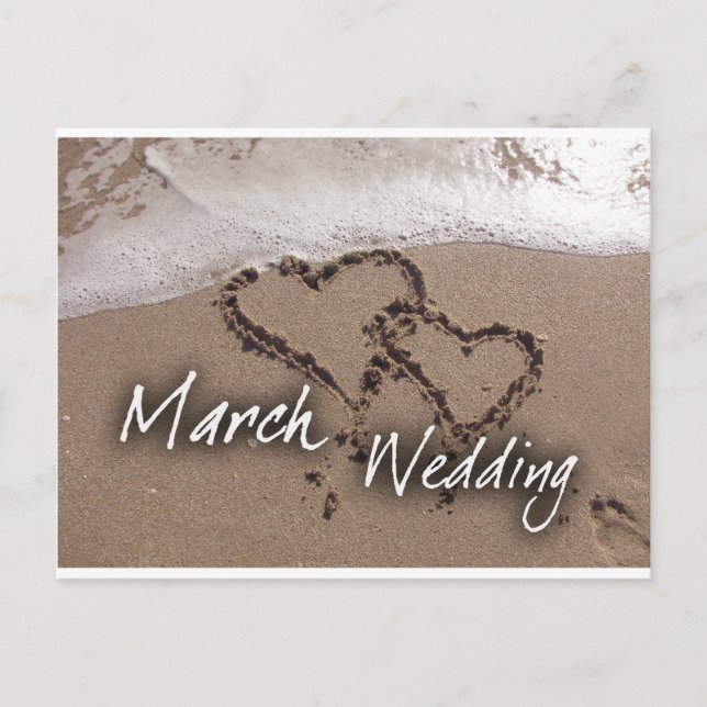 Carte Postale Faire-part Destination de plage de mariage de mars - Personna (Devant)