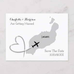 Carte Postale Faire-part Destination Tropical Lanzarote Espagne Mariage sur