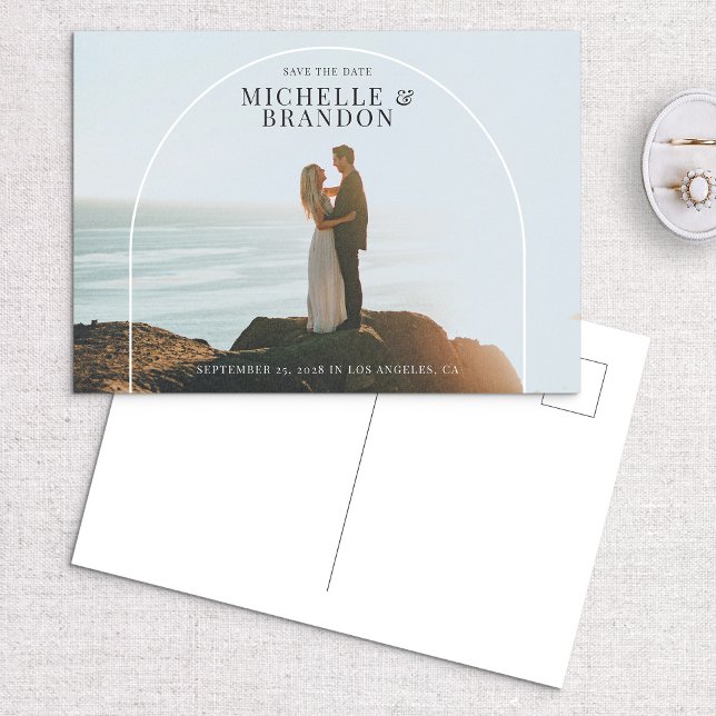 Carte Postale Faire-part Détail de l'arc Photo complète Sophistiquée Enregi (Créateur téléchargé)