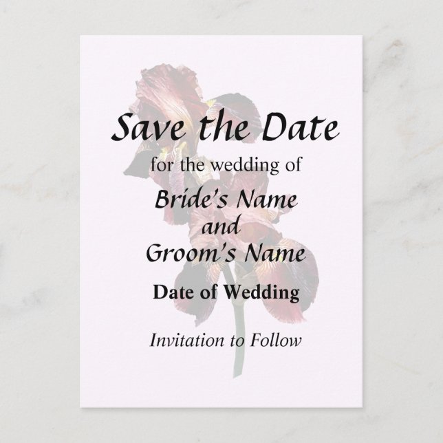 Carte Postale Faire-part Deux iris marron et jaune (Devant)