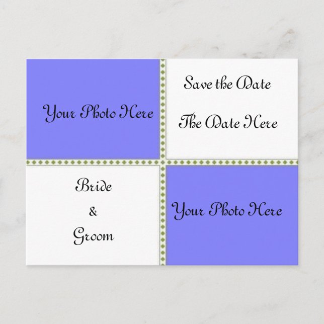 Carte Postale Faire-part Deux photos sauvez la date (Devant)