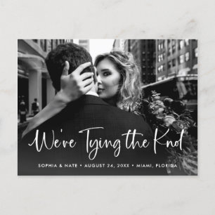 Carte Postale Faire-part Deux photos Script blanc nouer le noeud