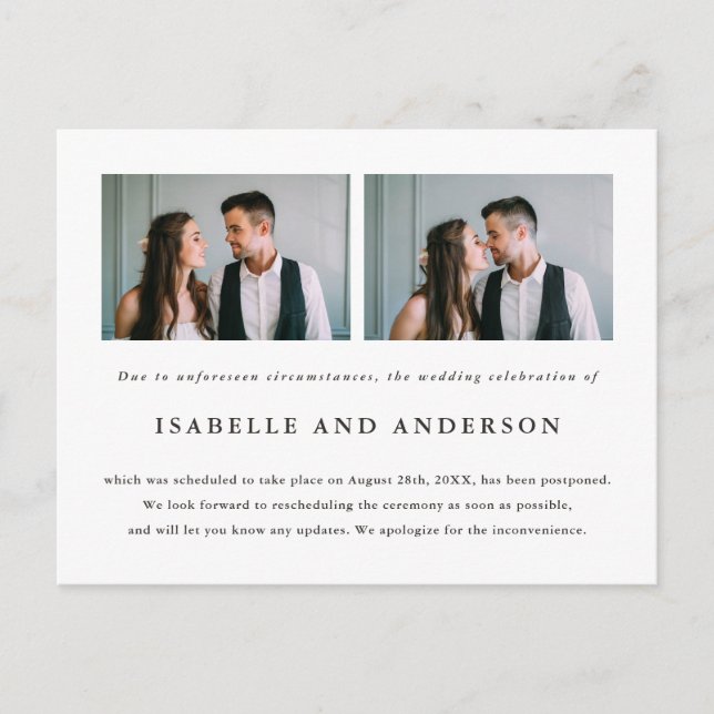 Carte Postale Faire-part Deux reports de mariage photo (Devant)