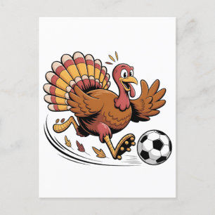 Carte Postale Faire-part Dinde jouant au football de Thanksgiving amateur d