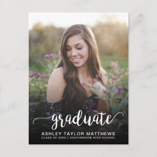 Carte Postale Faire-part Diplôme de 2019 en typographie