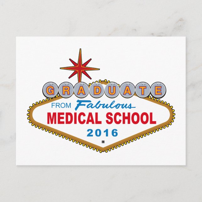 Carte Postale Faire-part Diplômé de la Fabulous Medical School 2016 (Vegas) (Devant)