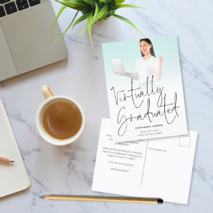 Carte Postale Faire-part Diplôme de la photo de script virtuellement diplôm