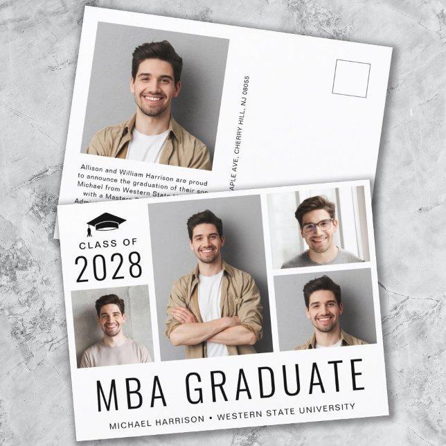 Carte Postale Faire-part Diplômé de la promotion MBA 5 (Créateur téléchargé)