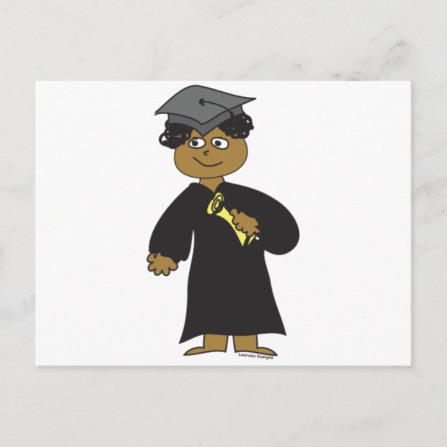 Carte Postale Faire-part Diplômé, Homme Ethnique (Devant)