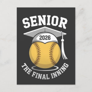 Carte Postale Faire-part Diplômée de softball 2026 Senior La dernière manch