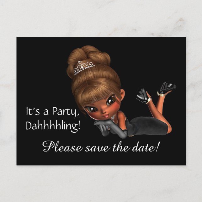 Carte Postale Faire-part Diva Enregistrez la Date (Devant)