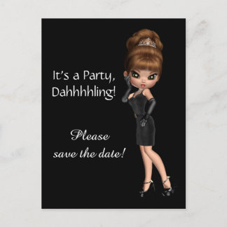 Carte Postale Faire-part Diva Enregistrez la Date