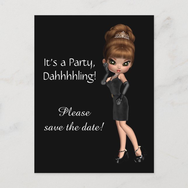 Carte Postale Faire-part Diva Enregistrez la Date (Devant)